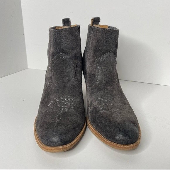 Dolce Vita Jones Cowboy Boots Ankle Suede Heeled Western Bohemian - Picture 5 of 7